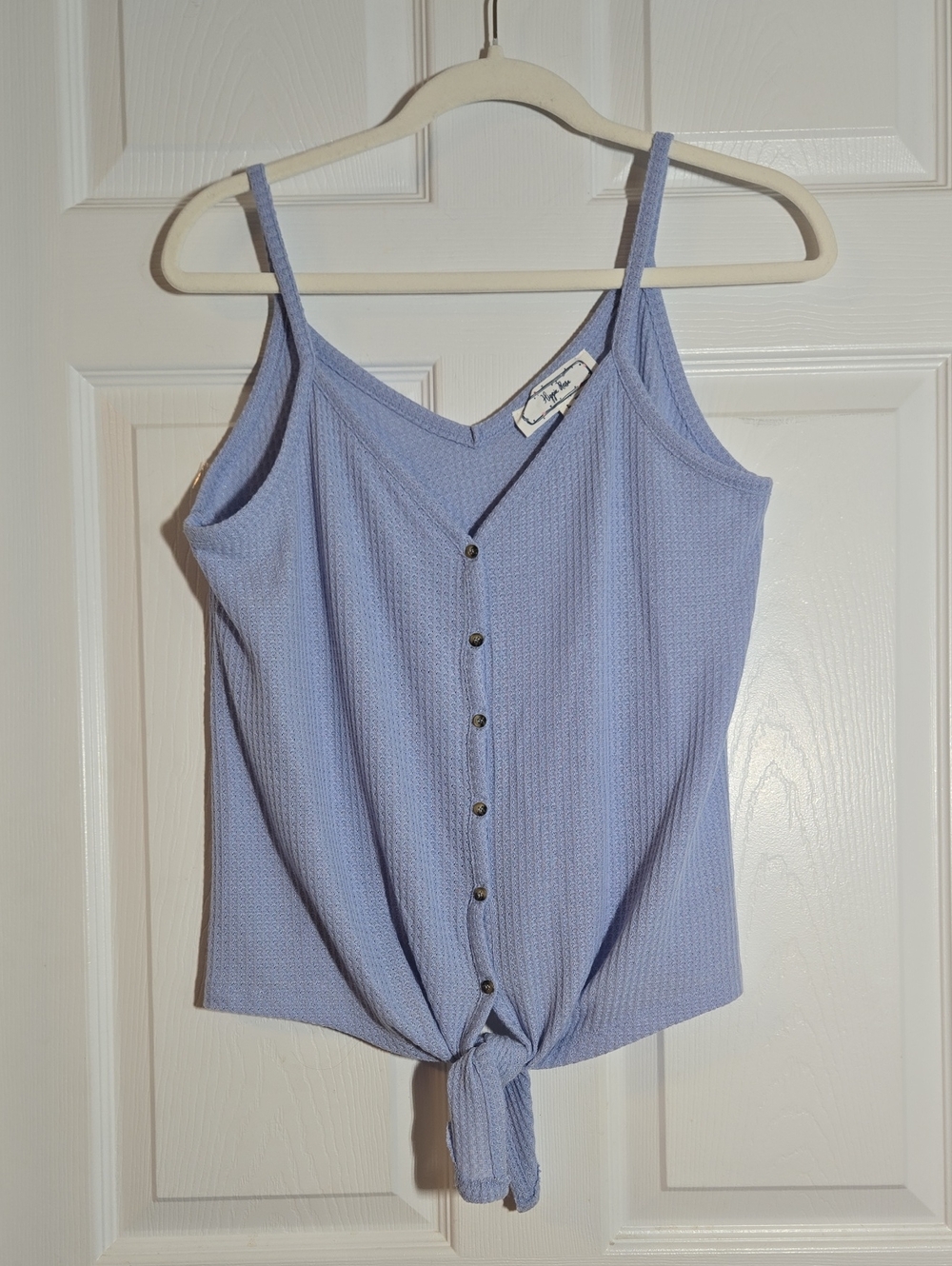 Hippie Rose Light Blue Button-Front Tie-Front Camisole Size Large